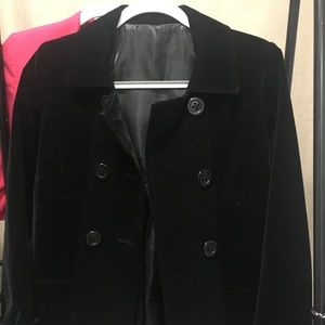 Short Corduroy Blazer Jacket in Black